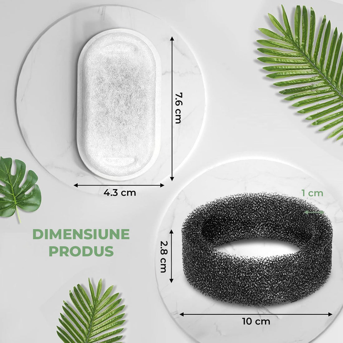 Set 6 Filtre + 6 Bureti Elindor® pentru Fantana de Apa Pisici si Caini, Compatibilitate Universalsa cu Dispensere din Inox, Filtrare in 3 Straturi, Carbon Activ, Alb