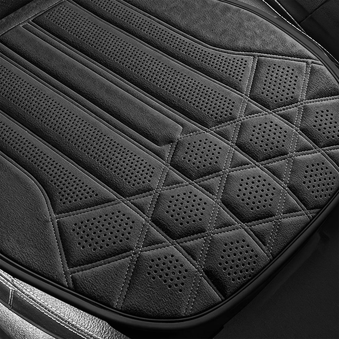 Husa Auto pentru Scaunul din Fata Elindor®, Material din Suede Respirabil, Protectie Scaune Fata, Compatibile cu Logan, VW Golf, Renault, Skoda, Instalare Usoara, Accesorii Interior Huse Masina, Universale, Negru