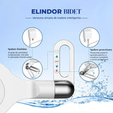 Bideu Retractabil Elindor® Ultra Subtire, pentru Toaleta cu Functie de Auto Curatare, Non Electric, Buton Control de Presiune, pentru Igiena Personala, Apa Rece, Kit Accesorii WC, Sistem Bidet pentru Colac si Capac de Toalete, Set pentru Baie, Alb