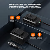 Compresor Auto Portabil Elindor® 160 PSI, Alimentare Dubla AC/DC, Galben