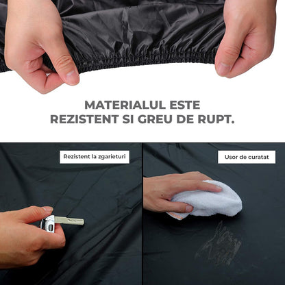 Prelata Auto Premium Elindor® Impermeabila, Antigrindina, Protectie UV Anti Soare , Praf si Zapada, Husa Auto Exterior Universala pentru Masina, Marime SUV M, 450*183*143 cm, Negru