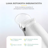 Masina de Tuns Elindor®, pentru Animale de Companie, Caini si Pisici, Lama din Otel Inoxidabil, Acumulator 1200mAh, 6500 RPM, Silentios, Aparat fara Fir cu Lumina LED, Perie Trimmer Ideala pentru Labute, Urechi, Fata si Ochi, Alb
