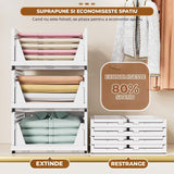 Set 5 Cutii Depozitare Elindor® Pliabile, Organizator pentru Dormitor Studentesc, Organizatoare pentru Dulap, Cutie Organizare, Cos Multifunctional, Separator Haine, Paturi, Jucarii, Potrivit pentru Bucatarie, Baie, Birou, 42.5x33.5x18.5 cm, Alb