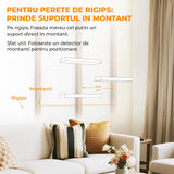 Set 3 Rafturi Elindor® Negre, Raft Suspendat de Depozitare, Mobila Bucatarie, Dormitor, Baie sau Birou, Etajera Practica cu Design Aerisit, Usor de Asamblat, Perfecta pentru Organizare Carti, Vesela, Condimente, Polita Produse Diverse, 40 x 17 x 1.5 cm