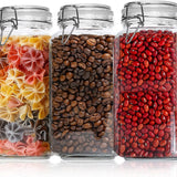 Set 3 Borcane Sticla 2.3L Elindor®, Capace Groase , Depozitare Etansa pentru Alimente, Transparent