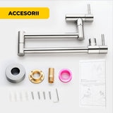 Baterie Bucatarie Elindor®,Pipa Extensibila, Design Modern, Argintiu