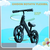 Bicicleta Fara Pedale Elindor®, Scaun Reglabil si Confortabil, Usoara, Negru