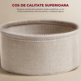 Masa de Cafea Laterala Elindor® Rotunda, Design Industrial, Ideala pentru Living, Birou, Dormitor, Mobila Multifunctionala, Moderna, Greutate Maxima Suportata 35 kg, Cos Depozitare, 50 x 45 x 45 cm, Alb