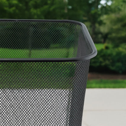 Cos de Gunoi Bucatarie Elindor® Capacitate 18L, din Plasa Metalica, pentru Blat sau Sub Chiuveta, Multifunctional, in Dulap, Bucatarie, Baie, Birou, Camara, Potrivit pentru Colectare Selectiva, 27 x 27 x 50 cm, Negru