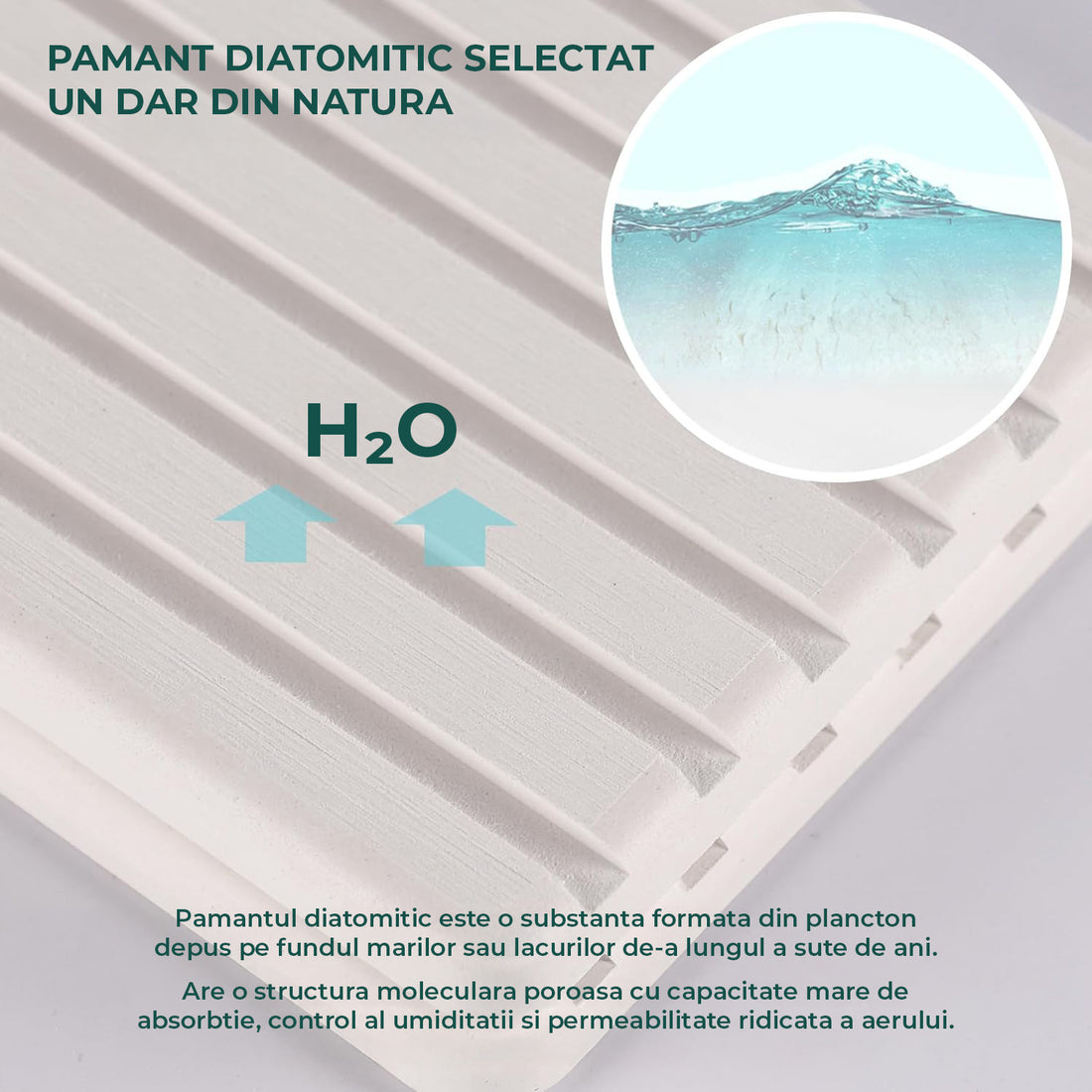 Set 2 Covorase pentru Chiuveta Elindor® din Diatomit, Extra Absorbant, Uscare Rapida, Antiderapante, Design Contemporan si Minimalist, Rezistente la Apa, 21 cm x 10 cm x 1.5 cm, Bej Deschis