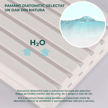 Set 2 Covorase pentru Chiuveta Elindor® din Diatomit, Extra Absorbant, Uscare Rapida, Antiderapante, Design Contemporan si Minimalist, Rezistente la Apa, 21 cm x 10 cm x 1.5 cm, Bej Deschis