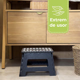 Scaun Pliabil Elindor® Ideal pentru Bucatarie, Baie, Birou, Living, Terasa, Uz Interior si Exterior, Taburet din ABS, Greutate Maxima Suportata 120 kg, Suprafata Antialunecare, 29 x 22 x 22 cm, Gri