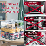 Set 10 Organizatoare Elindor® pentru Frigider cu Capace, Suprapozabile, Cutii Organizare, BPA-Free, pentru Fructe si Legume