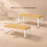 Set 2 Rafturi Elindor®, Raft de Depozitare, Mobila Bucatarie, Dormitor, Baie sau Birou, Etajera Practica cu Design Aerisit, Usor de Asamblat, Perfecta pentru Organizare Carti, Vesela, Condimente, Polita Produse Diverse, 40 x 18.5 x 13.5 cm, Alb / Bej