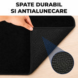 Covoras Antiderapant Elindor® pentru Intrare Casa, Lavabil la Masina, Super Absorbant, Moale, Durabil, Talpa Cauciucata Anti-Alunecare, Usor de Curatat, Pentru Interior si Exterior, 90 x 60 cm, Negru