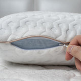 Perna Ortopedica Elindor® Memory Foam Pillow pentru Gat, Suport Cervical Ergonomic, Spuma cu Memorie Anatomica, Hipoalergenica, cu Gel, Husa Detasabila Respirabila, Ajuta la Spondiloza Cervicala, Ideal pentru Dormit, 60x40x14 cm, Alb
