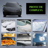 Prelata Auto Premium Elindor® Impermeabila, Protectie UV, Antisoare, Praf, Ploaie si Zapada, Toate Anotimpurile, Husa Exterior, Huse Protectie Completa, Universala, Accesorii Masina, Marime L Hatchback, 400 × 175 × 150 cm, Negru