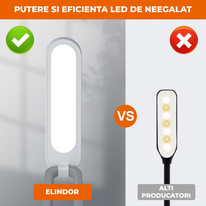 Lampa LED de Birou Elindor®, Pliabilă, 3 Moduri de Iluminare, Alb