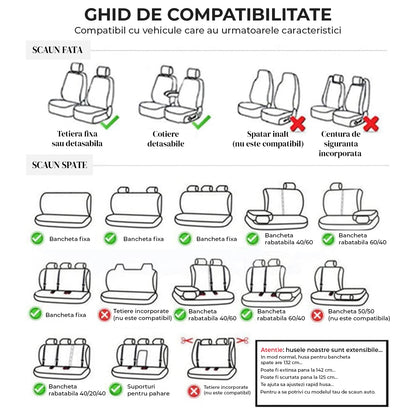Set 5 Huse Scaune Auto Elindor® Universale, Husa pentru Protectie Sezut si Spatar Scaun Fata si Bancheta Spate, Impermeabila, Piele Ecologica, Accesorii Masina Huse Interior, Maro