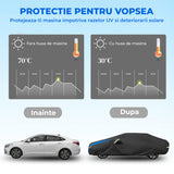 Prelata Auto Premium Elindor® Impermeabila, Protectie UV, Antisoare, Praf, Ploaie si Zapada, Toate Anotimpurile, Husa Exterior, Huse Protectie Completa, Universala, Accesorii Masina, Marime Sedan XXXL, 530 × 200 × 150 cm, Negru