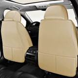 Set 2 Huse Scaune Auto Elindor® Universale, Design Tridimensional, Acoperire 360°, Husa pentru Protectie Sezut si Spatar Scaun Fata, Impermeabila, Piele Ecologica, Accesorii Masina Huse Interior,55 × 62 × 67 cm, Bej