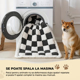 Husa Scaune Auto Elindor® pentru Protectie Scaun Sezut / Spatar si Transport Animale, Caini si Pisici, Universala, Ofera Protectie Pentru Bancheta Spate Masina, Antialunecare, 137 × 63 × 5 cm, Negru / Alb