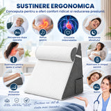 Perna Ergonomica Elindor®, Perna Wedge pentru Circulatie si Recuperare, Suport pentru Genunchi, Picioare si Trunchi, cu Spuma cu Memorie, Husa Textila, 50 x 50 x 26 cm, Gri / Alb