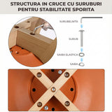 Set 4 Scaune Bucatarie Elindor® din Piele Ecologica, Picioare din Lemn, Scaun Confortabil, Perna Sezut, Elegant, pentru Bucatarie, Dormitor, Living, 50 x 45 x 81 cm, Portocaliu
