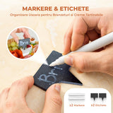 Platou pentru Servire Branzeturi si Aperitive Elindor® din Bambus, Tava Rotunda, Cutite Branzeturi, Boluri Ceramice, Platou de Bucatarie, 36.2 × 36.2 × 45 cm, Bej