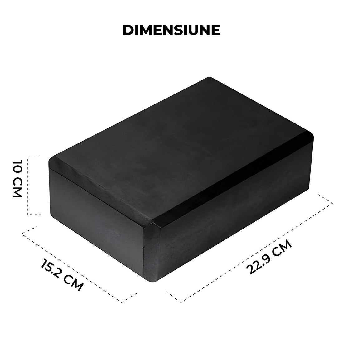Set 2 Blocuri Premium de Yoga Elindor® Caramizi cu Suprafata Antiderapanta pentru Sport, din Spuma Densa si Durabila, Ideale pentru Meditatie, Mobilitate, Stabilitate si Echilibru, 22.9x15.2x10 cm, Negre