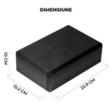 Set 2 Blocuri Premium de Yoga Elindor® Caramizi cu Suprafata Antiderapanta pentru Sport, din Spuma Densa si Durabila, Ideale pentru Meditatie, Mobilitate, Stabilitate si Echilibru, 22.9x15.2x10 cm, Negre