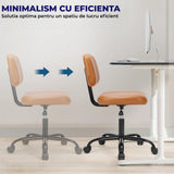 Scaun de Birou Elindor® Fără Brațe, Rotativ, Reglabil, Maro