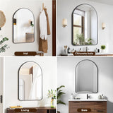 Oglinda de Perete Elindor® Arcuita 55x75 cm, Reflexie HD, Rama Neagra