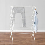 Uscator Vertical Elindor® pentru Rufe haine 6 Nivele, Pliabil, 11 Bare pentru Uscare Haine, Suport Fix, Economie de Spatiu, Ideal pentru Interior, Greutate Maxima Suportata 14.5 kg, 37 × 75 × 106 cm, Alb