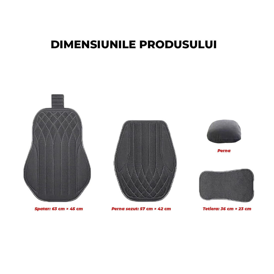Husă Auto Elindor®, Suede Moale, Universală, Confort Premium, Pernă Tetiere Inclusă, Gri Închis
