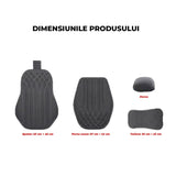 Husă Auto Elindor®, Suede Moale, Universală, Confort Premium, Pernă Tetiere Inclusă, Gri Închis