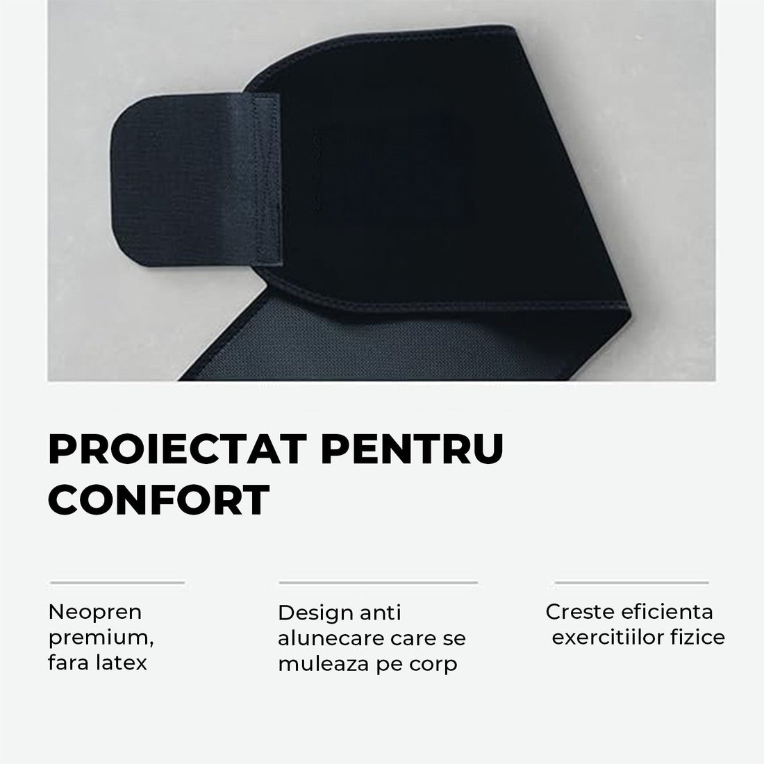 Centura Slabit Elindor® Tip Sweet Sweat, Centura Abdominala Fitness Unisex, Reglabila, Transpiratie Intensa, Echipament Termic Sport, 5 Marimi Disponibile, Antrenament Acasa sau Sala, Suport Lombar, Negru