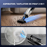 Aspirator 2 in 1 Elindor® pentru Antiacarieni pentru Covoare, Masina, Saltea si Tapiterie, 180000 Pa, 130W, Filtru HEPA Lavabil, Ultrasunete, Zgomot Redus 85 dB, 260 ml, Modul 2‑in‑1, Ideal Pentru Alergii, Animale si Bebelusi, Albastru