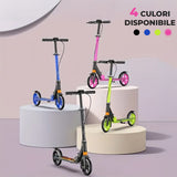 Trotinetă Pliabilă cu Amortizor Elindor®, Frână Spate și Platformă Antiderapantă, Roz