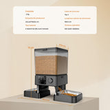 Dispenser Hranitor Automat Elindor® Dual, 5L, Boluri din Inox, Alimentare Dublă, Negru