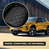 Set 2 Huse Universale Negre de Scaune Auto Elindor®, Anti-Alunecare, Husa Sezut Scaun Sofer din Plus, Bumbac, Matase Elastica, Design Premium pentru Interior Masina, 51x50 cm