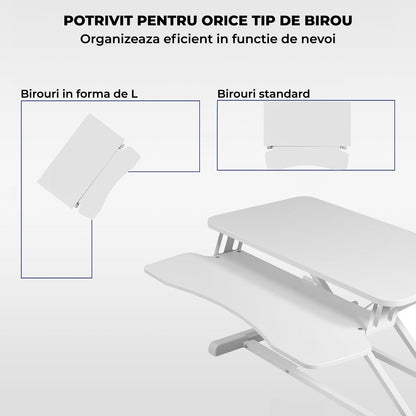 Suport Laptop Elindor® Pliabil pentru Birou, Alb