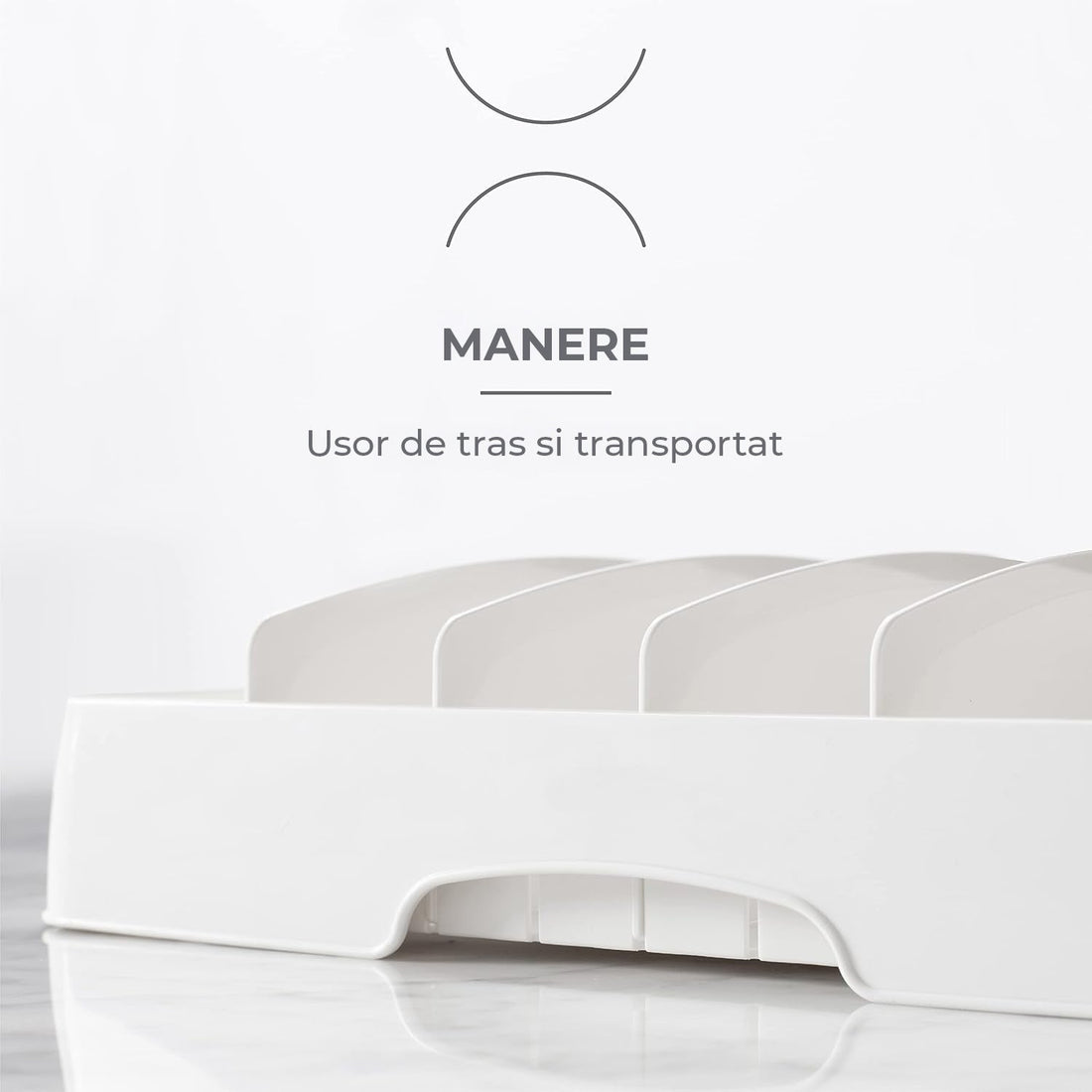 Organizator Capace Reglabil Elindor®, Suport Chiuveta, Uscator cu 5 Separatoare Ideal pentru Capace, Pahare, Tava Scurgere din Plastic, Organizator Bucatarie Multifunctional, Instalare Rapida, 33,5 × 26,4 × 8,4 cm, Plastic fara BPA, Alb