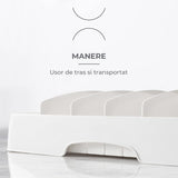 Organizator Capace Reglabil Elindor®, Suport Chiuveta, Uscator cu 5 Separatoare Ideal pentru Capace, Pahare, Tava Scurgere din Plastic, Organizator Bucatarie Multifunctional, Instalare Rapida, 33,5 × 26,4 × 8,4 cm, Plastic fara BPA, Alb