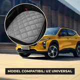 Set 2 Huse Universale Gri de Scaune Auto Elindor®, Anti-Alunecare, Husa Sezut Scaun Sofer din Plus, Bumbac, Matase Elastica, Design Premium pentru Interior Masina, 51x50 cm