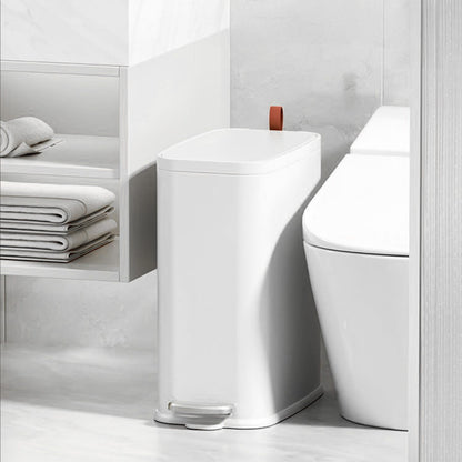 Coș Gunoi Elindor®, Subțire, Metalic, Compact, 10 Litri, Alb