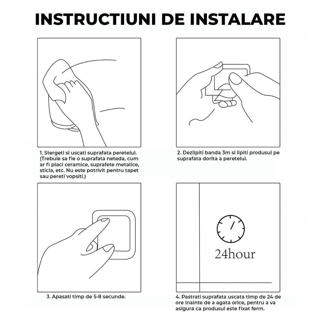 Suport de prosoape Elindor®, montare adeziv, oțel inoxidabil, 23 cm, argintiu