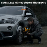 Compresor Auto Portabil Elindor® 150 PSI, Alimentare Dubla AC/DC, Galben