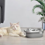 Set 6 Filtre + 6 Bureti Elindor® pentru Fantana de Apa Pisici si Caini, Compatibilitate Universalsa cu Dispensere din Inox, Filtrare in 3 Straturi, Carbon Activ, Alb