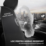 Set 5 Huse Gri Deschis, Scaune de Masina Elindor®, Huse Auto Piele, Impermeabile, Universale, Protectie Scaun Fata si Spate, Montaj Rapid, Accesorii Masina Interior